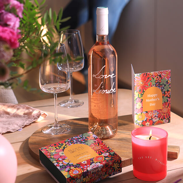 rose wine and candle