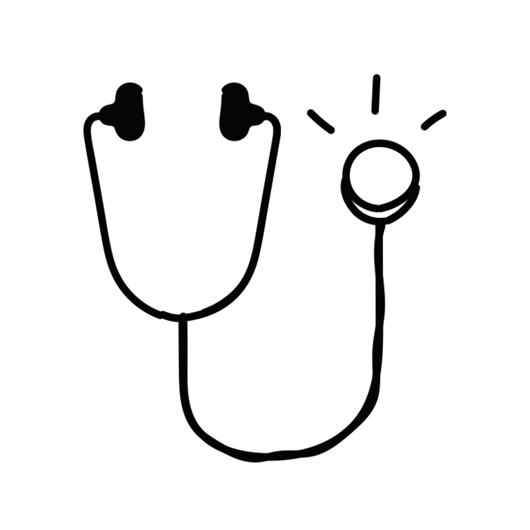 A simple illustration of a stethoscope