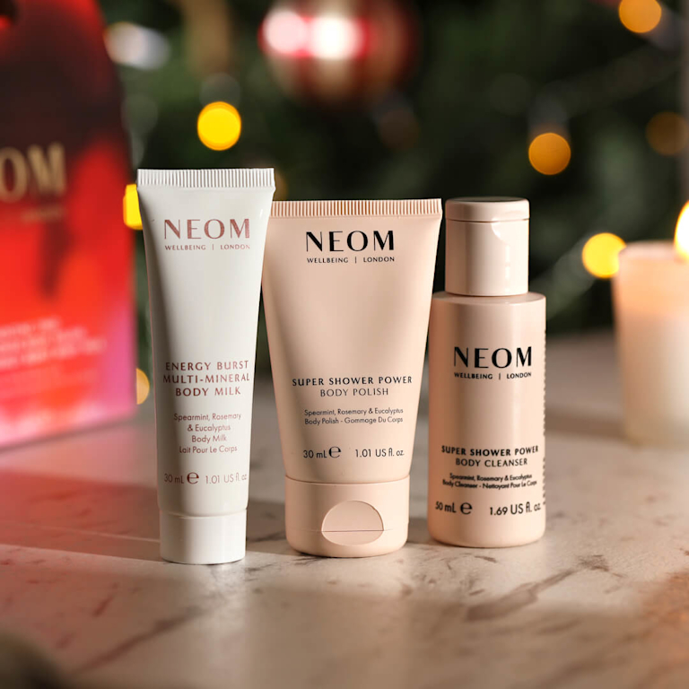 Neom gift box featuring three mini products