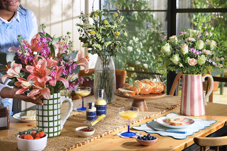 bouquets on table