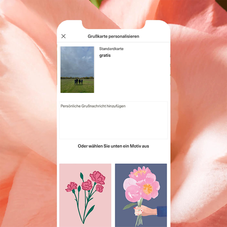 Ein Handybildschirm, auf dem eine App-Funktion zu sehen ist