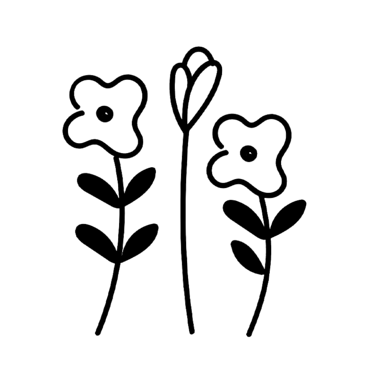 A simple illustration of three flowers