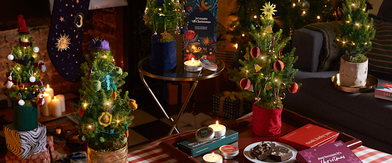 decorated tiny trees