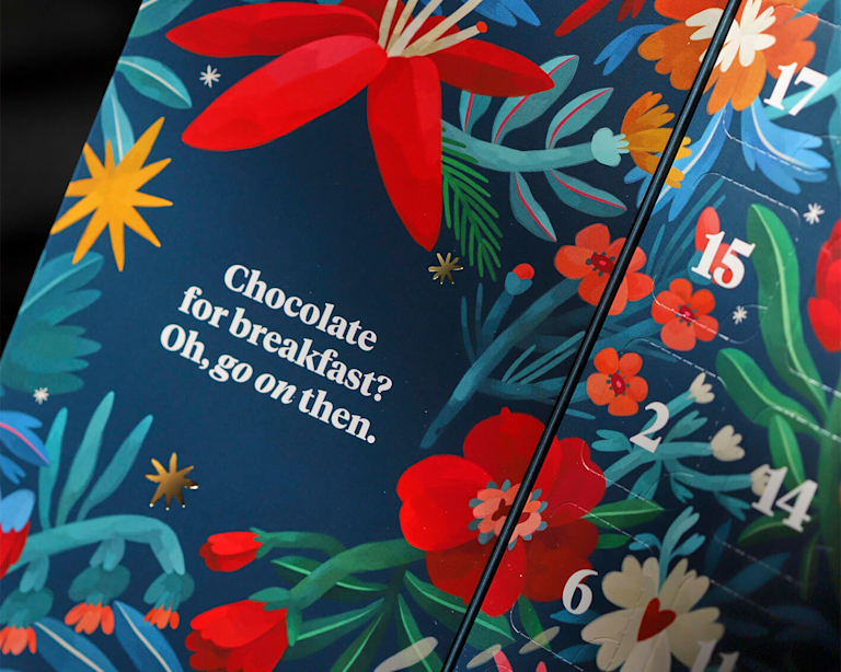 Close up of the Bloom & Wild Advent Calendar