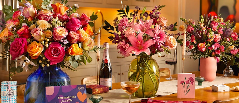 bouquets on table