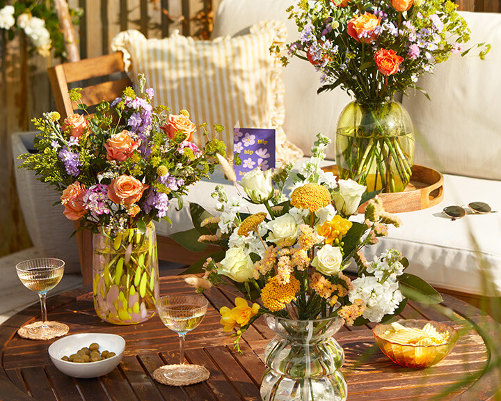 three seasonal bouquets