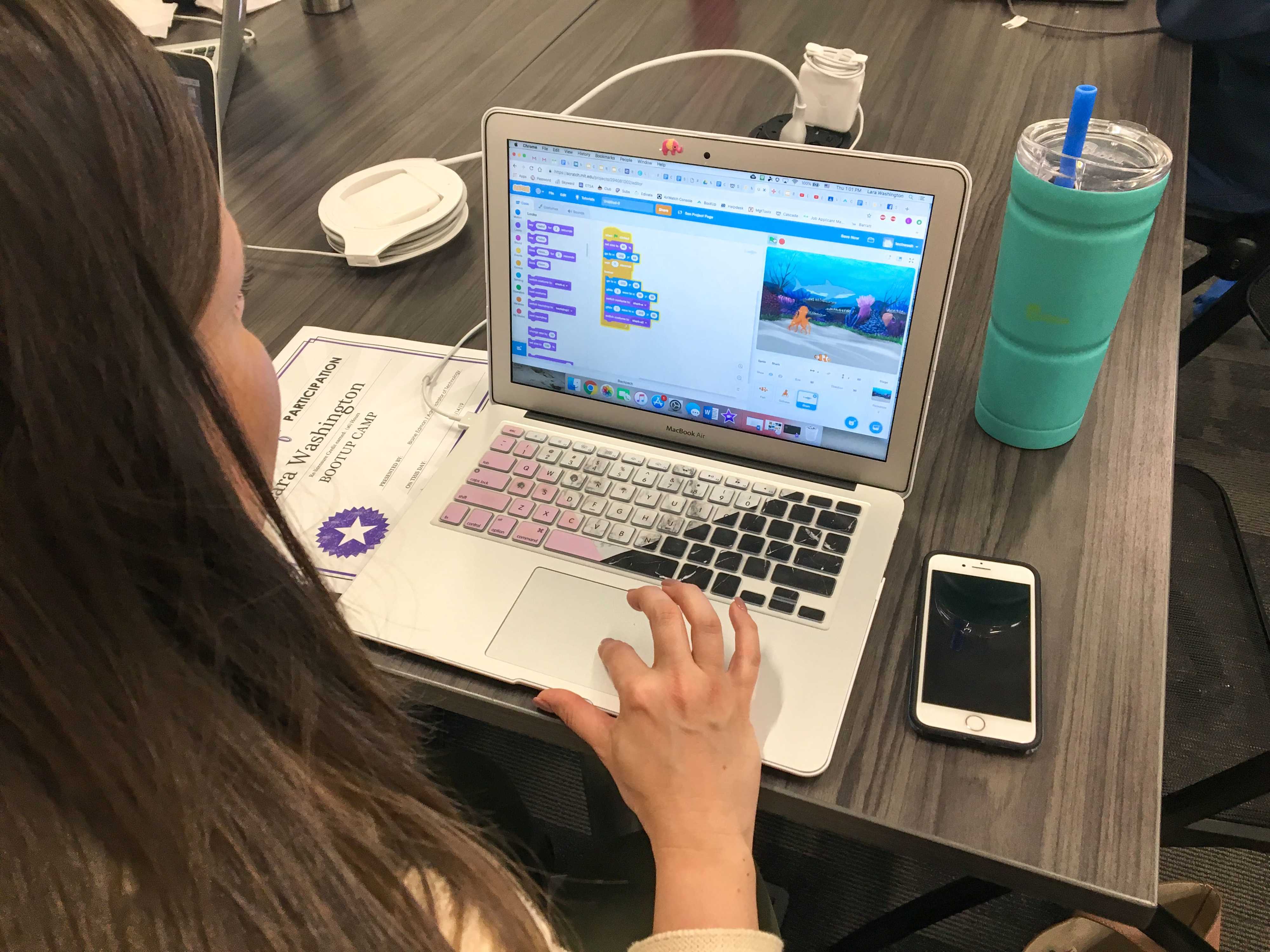 Teacher on Computer