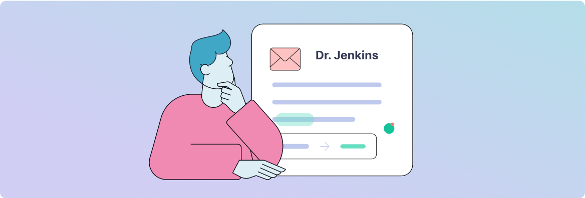 Illustration of a man reading an e-mail