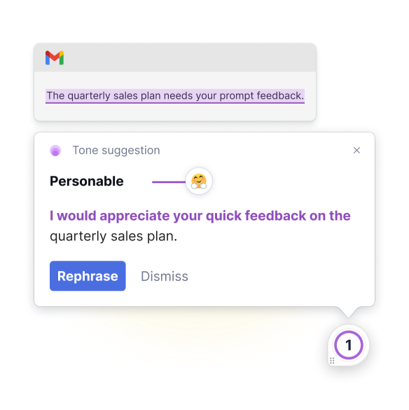 Personable tone suggestion