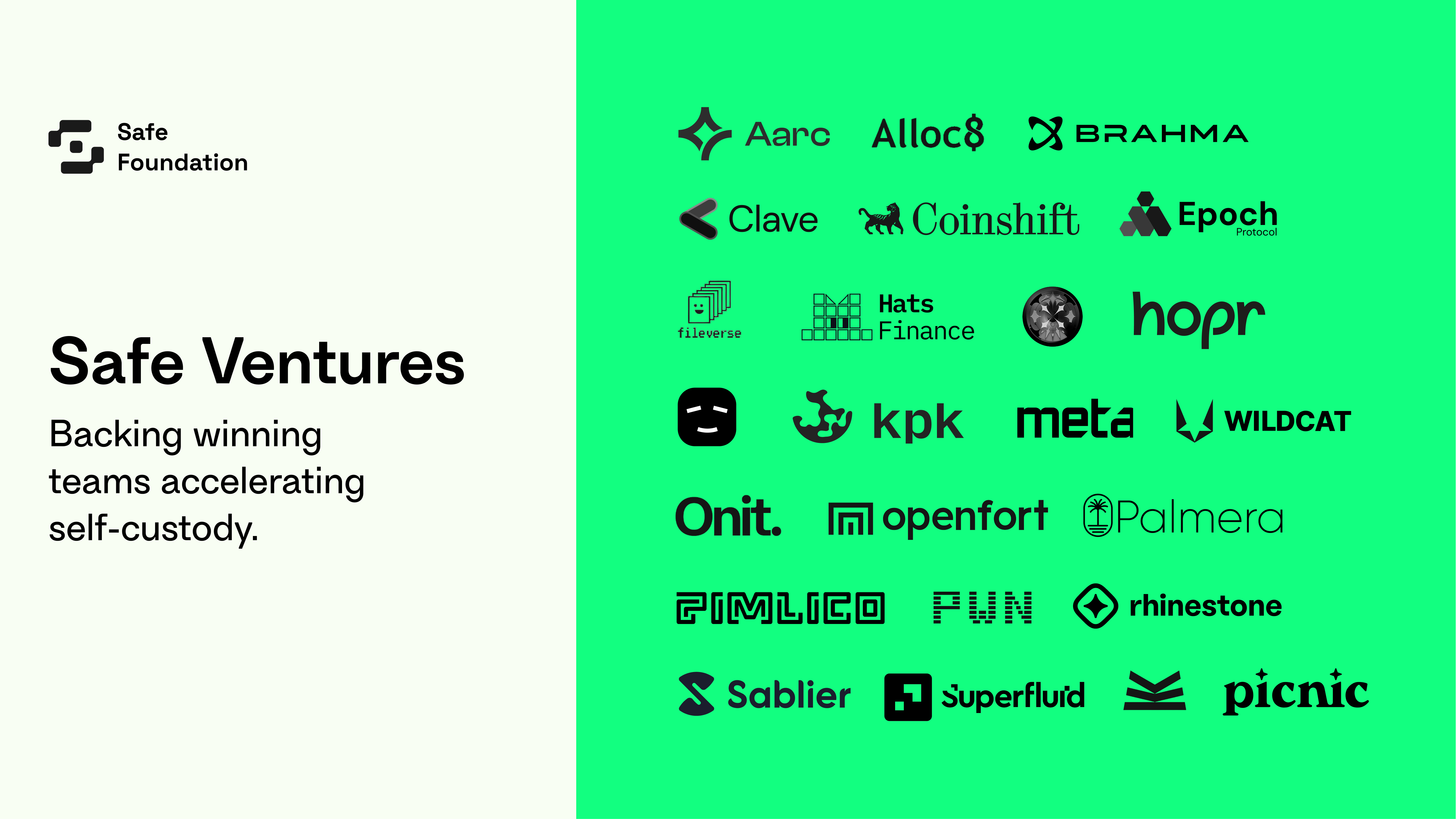 Safe Ventures: Backing winning teams that accelerate self-custody
