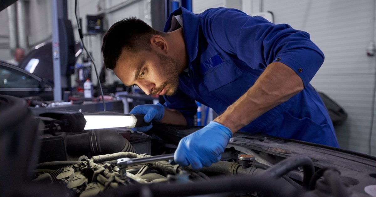 Mechanic doing his job