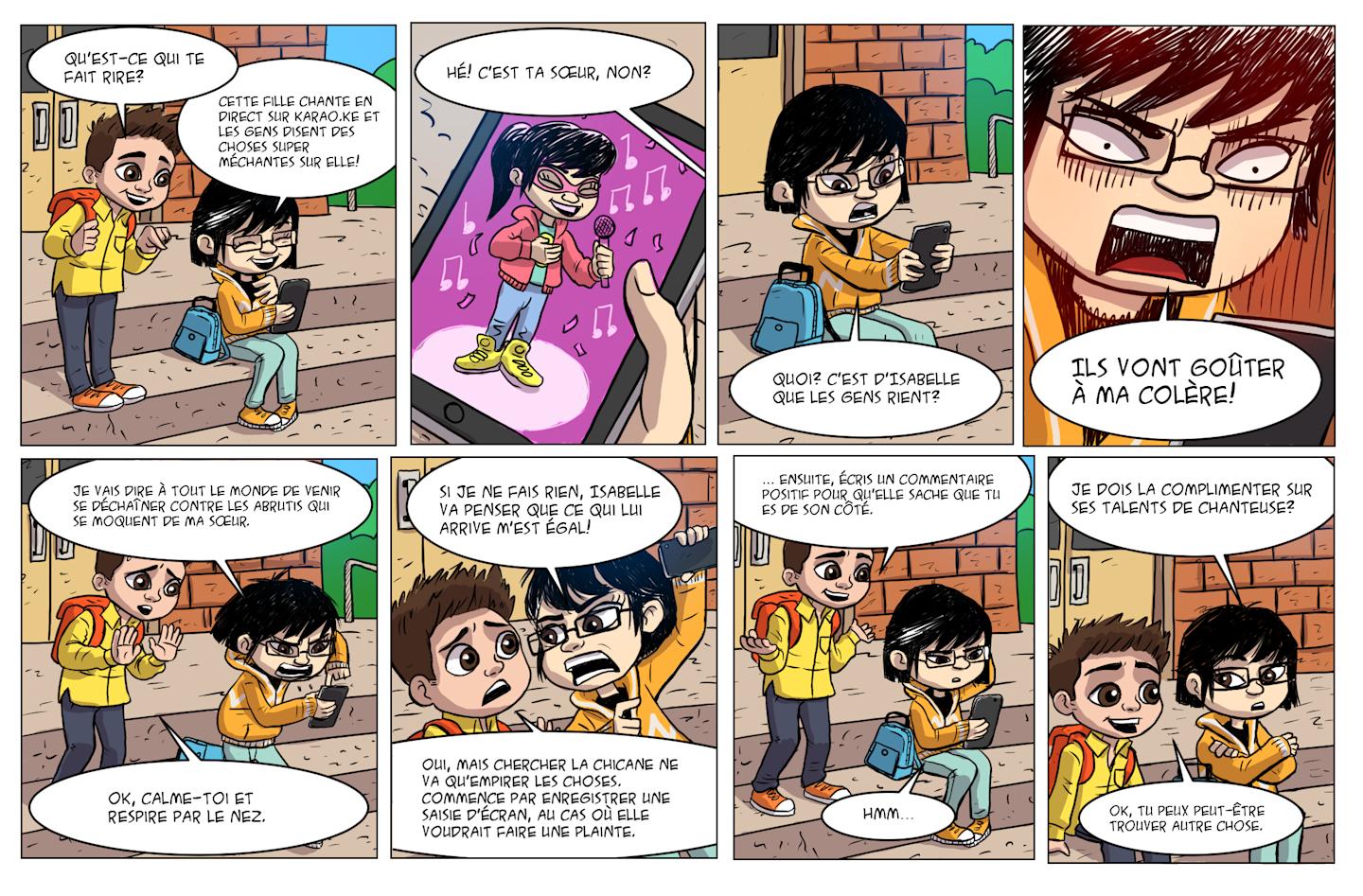 Comic: Restons calmes, créé en partenariat avec HabiloMédias