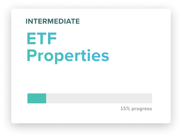 A card showing the completion state of the ETF course