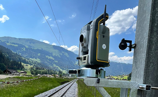scenic view with a monitoring total station