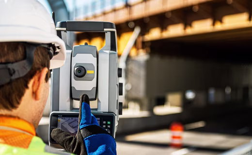 Trimble S9 Autolock entlang einer Schnellstraße