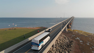 Maritime bus on bridge