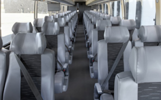 Inside of an Orleans Express bus
