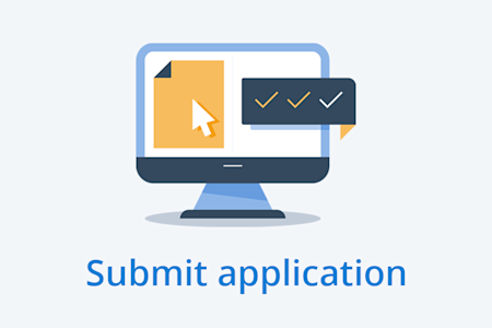 Illustration of computer screen online application