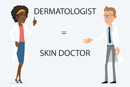 illustration of two dermatologists