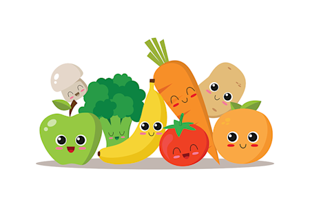 Illustration of fruits and vegetables
