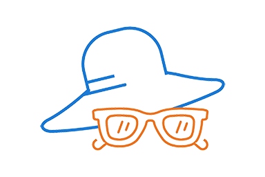 Hat and sunglasses icon