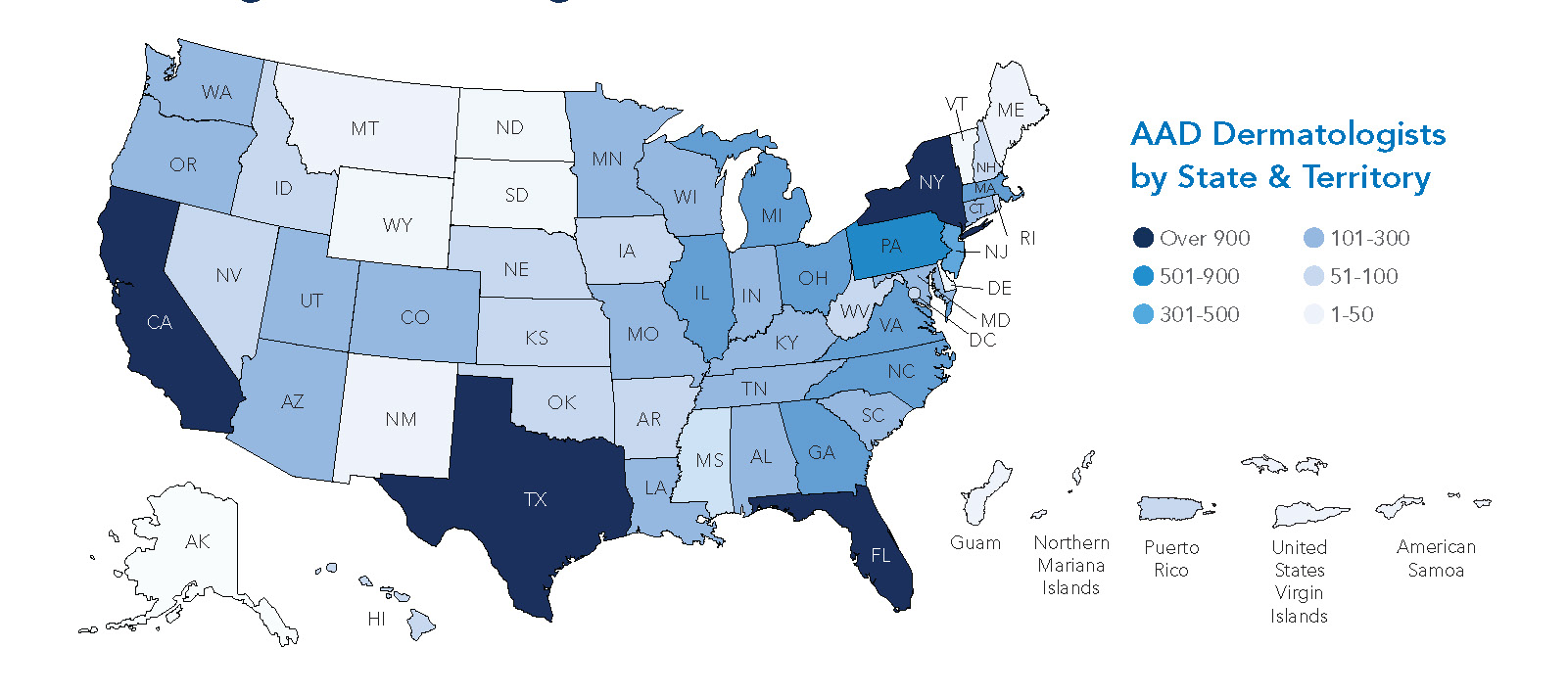 AAD members by state and territory