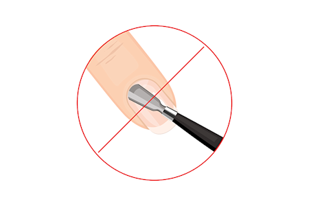Illustration of cuticles being pushed back