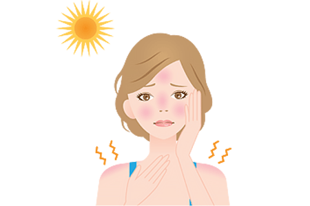 Illustration teen girl with sunburn