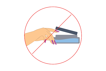 Illustration of hand, nail prying a jar open