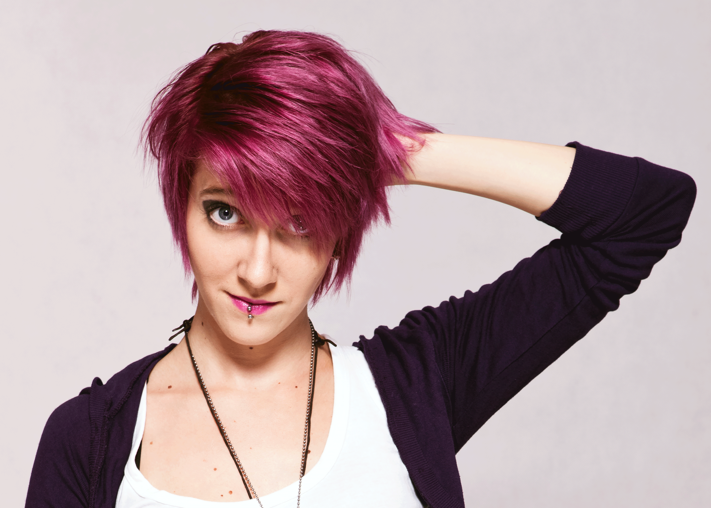 Woman with dyed hair