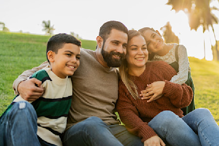 Image of a family enjoying time in the sun