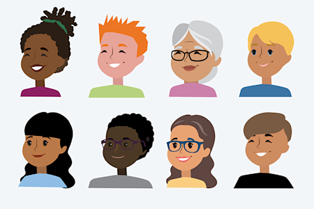Illustration of different hair colors