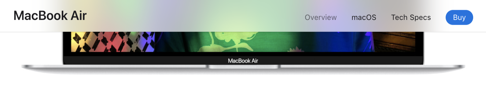 Frosted glass effect on navigation bar (apple.com)