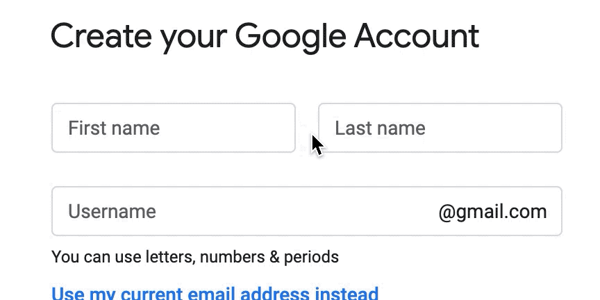 Google's placeholder texts transform to their labels (google.com)