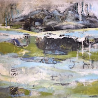 Schneeschmelze, 2019, 60x60 cm, Acrylmischtechnik Schneeschmelze, 2019, 60x60 cm, Acrylmischtechnik