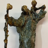 Christophorus, 2019, 30x20 cm, Gips, farblich behandelt Christophorus, 2019, 30x20 cm, Gips, farblich behandelt