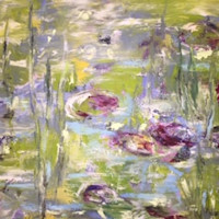 Seerosen, 2019, 60x80 cm, Acrylmischtechnik Seerosen, 2019, 60x80 cm, Acrylmischtechnik