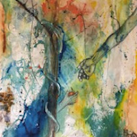 Engel, 2019, 250x80 cm, Acryl-auf-Tuch Engel, 2019, 250x80 cm, Acryl-auf-Tuch