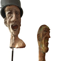 Köpfe, 2019, ca. 60 cm, Gips und Beton Köpfe, 2019, ca. 60 cm, Gips und Beton