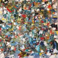 Neue Wege 1, 2019, 100x100 cm, Collage aus alten Bildern Neue Wege 1, 2019, 100x100 cm, Collage aus alten Bildern