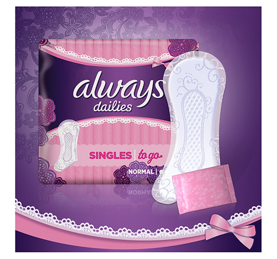 01 - Always Dailies Singles to go Panty Liners