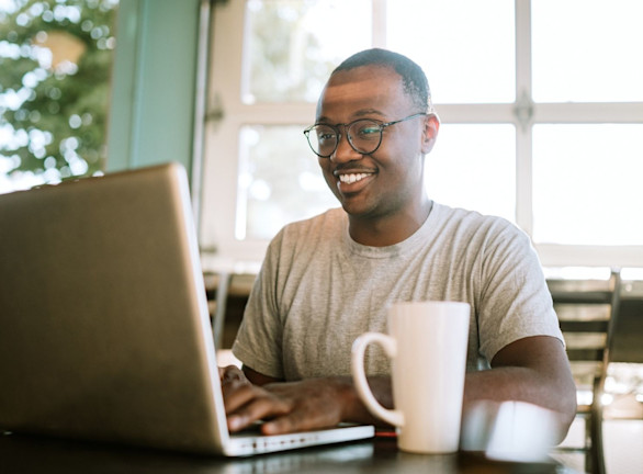 Man working at laptop