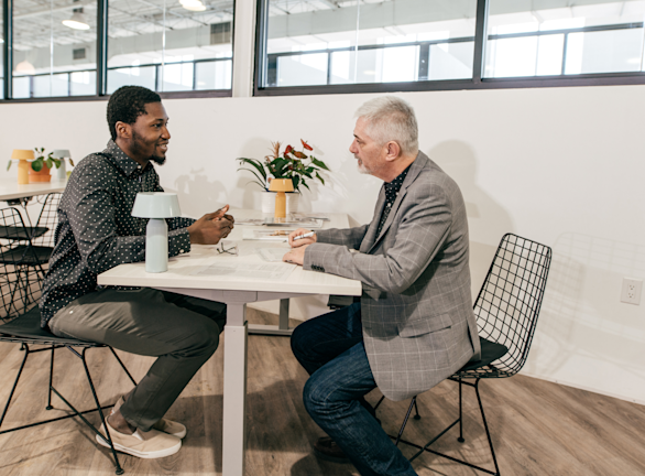 Two men in job interview