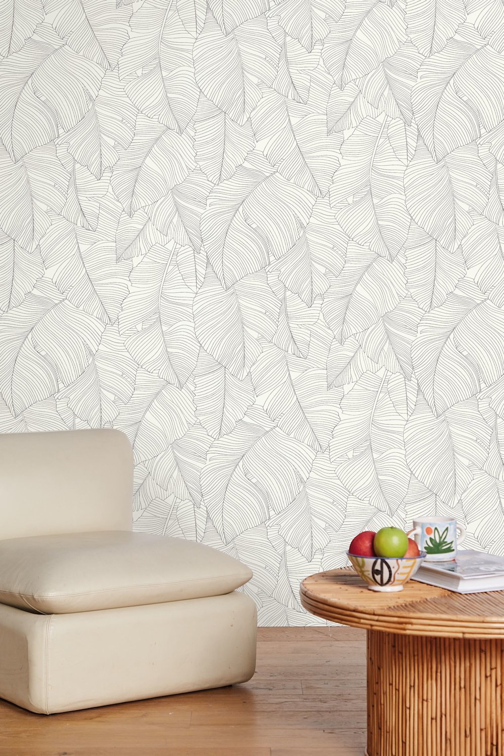 papier peint - salon - Casalio - Moonlight 3 - 106500929 - blanc - Motif botanique, rythme moderne