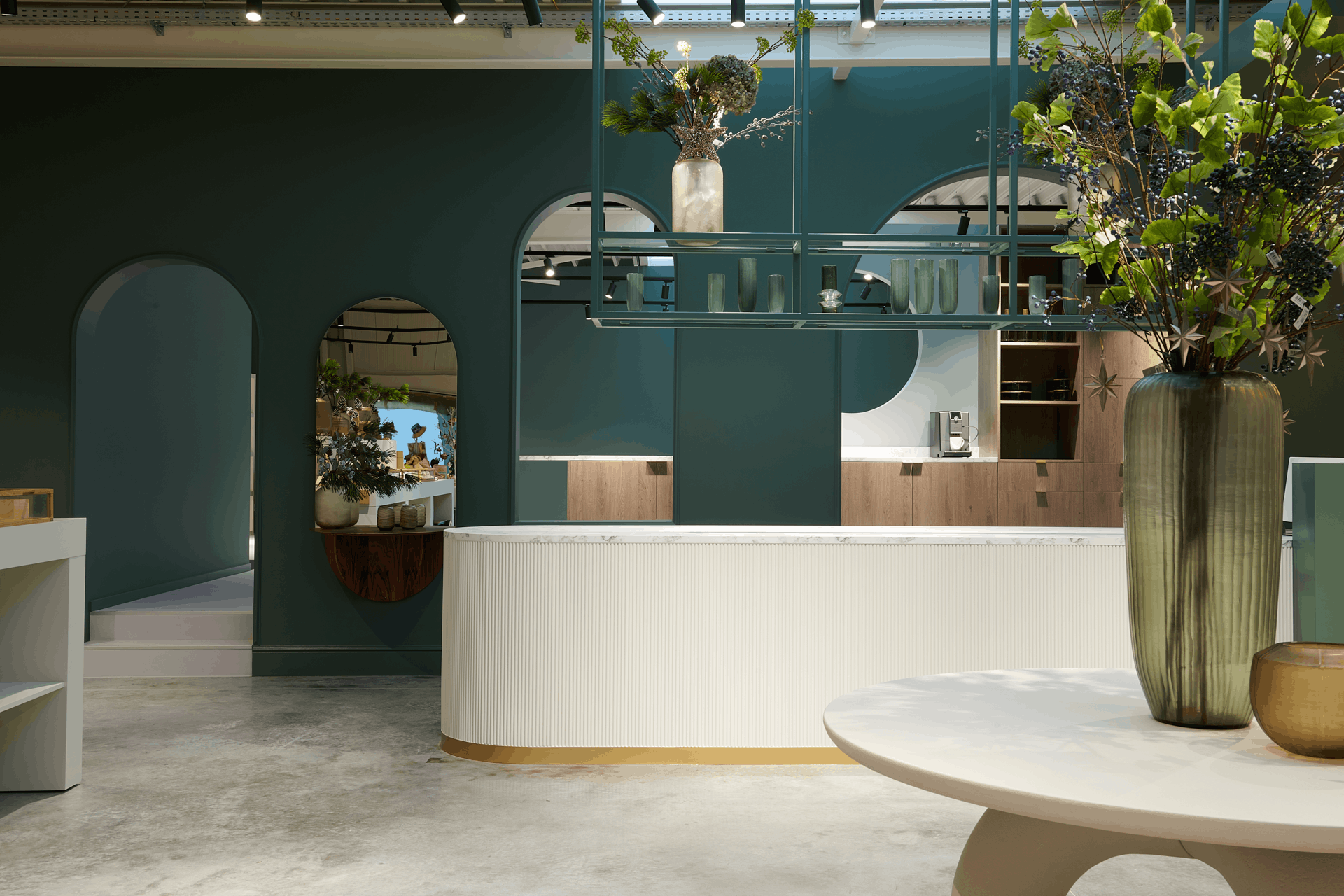 decoratieve elementen - winkel - nmc - Noël & Marquet - ARSTYL, WALLSTYL - Z10,Z10 FLEX,WD2 FLEX,FT2,CANELE S FLEX,CANELE S,FL17 - bruin - wit - Donkergroen, afgeronde bogen, designbalie