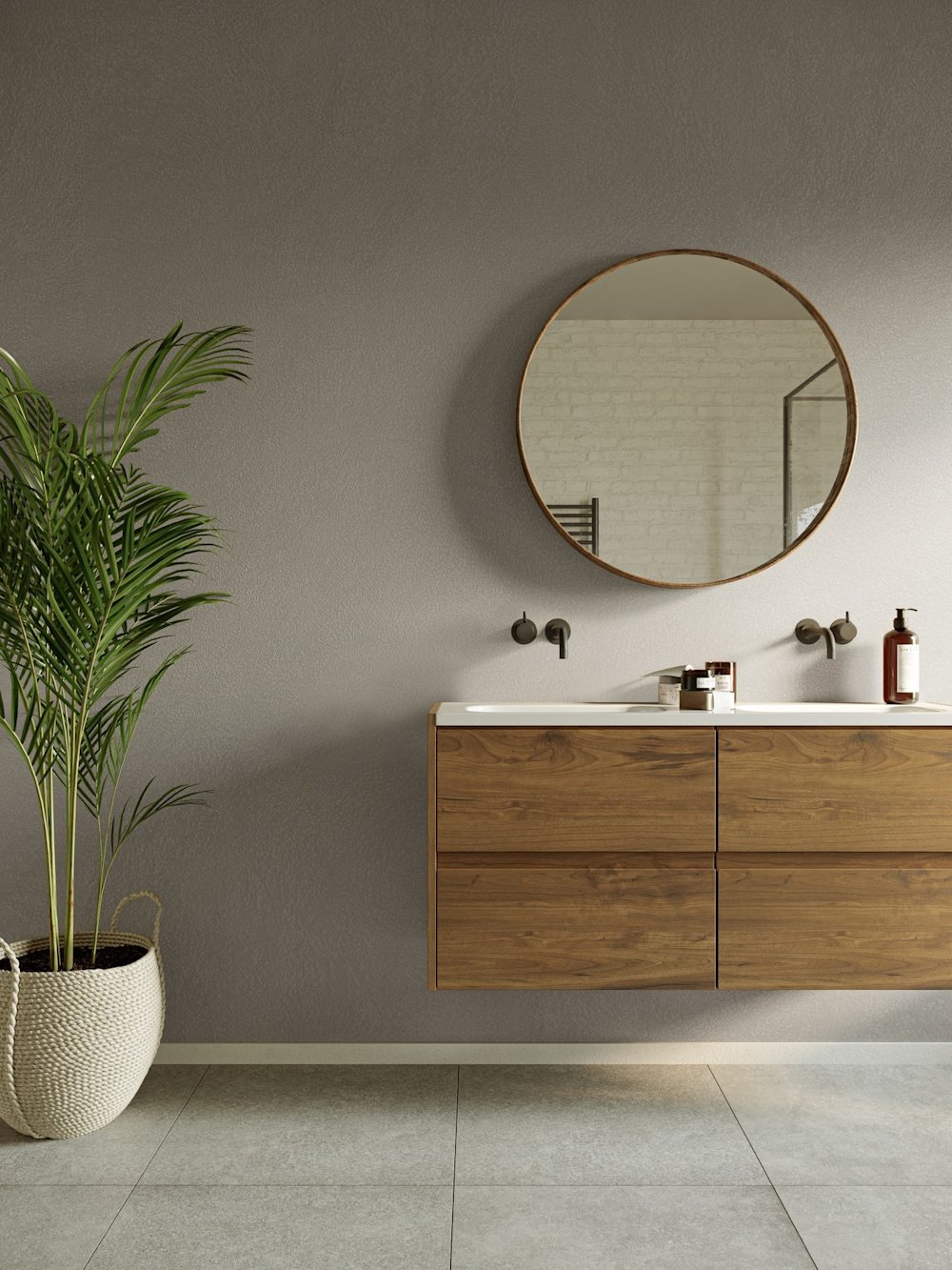 Stone Art Uni in CK D 29-C - zachte grijze betonlook in de badkamer