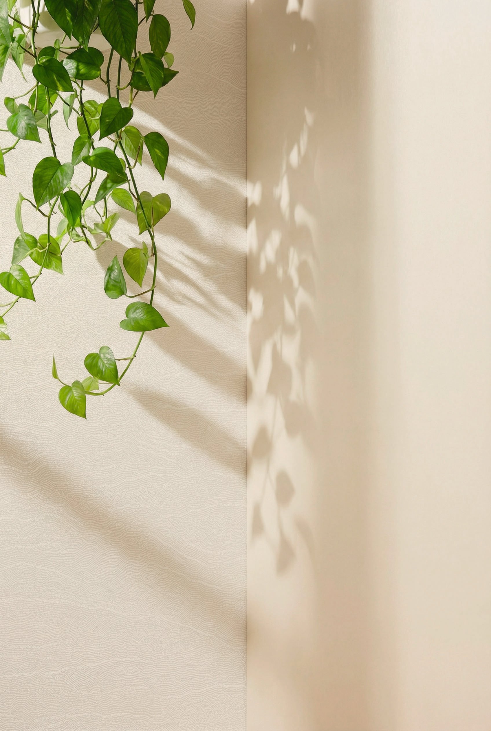 bimu - behang - woonkamer – Masureel Miri Oyster – beige – WE M87 pure linen - detailbeeld - coloramagazine