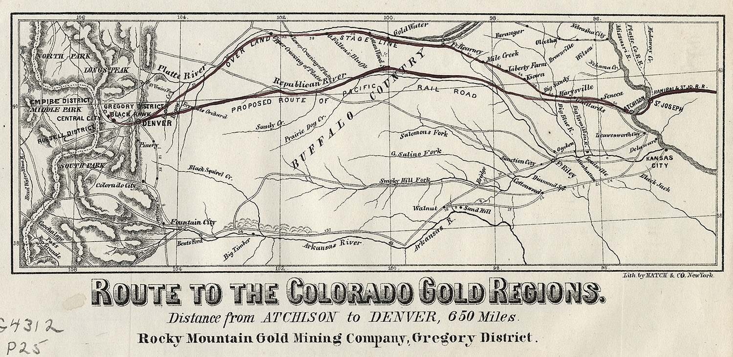 Colorado Gold Regions map