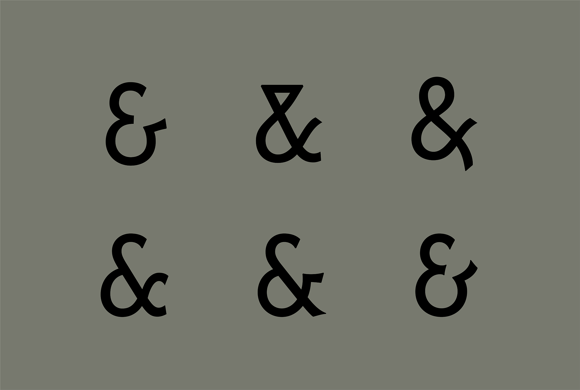 Alternate ampersand designs for the Gage & Tollner restaurant identity