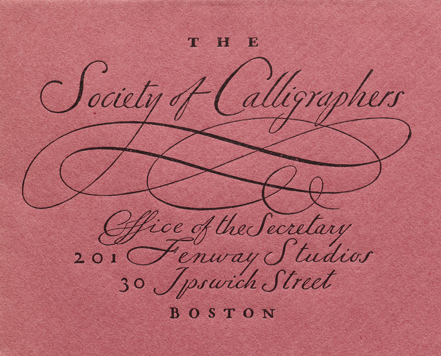 Detail of stationery for the Society of Calligraphers